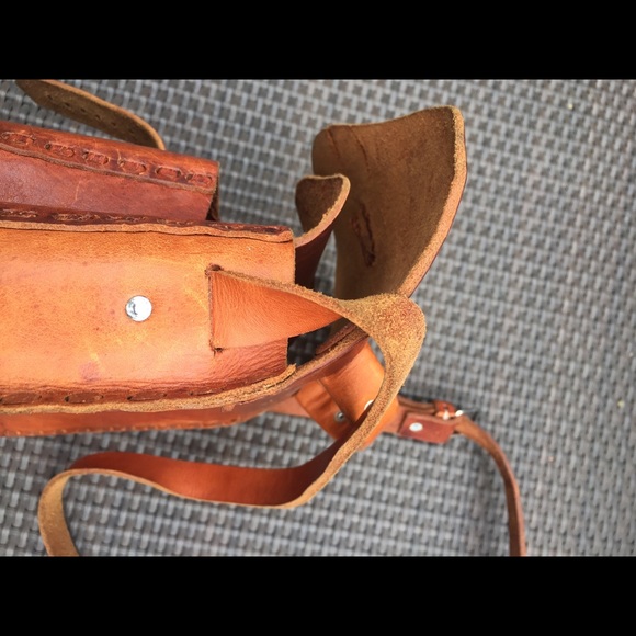 Vintage Brown Leather Crossbody Bag Fall Boho - Picture 7 of 10